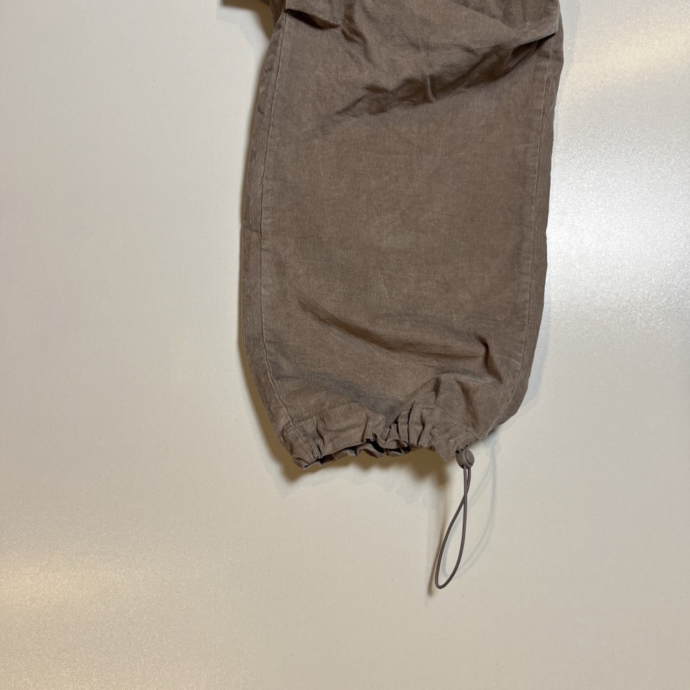 Aeropostale Mens Corduroy Relaxed Straight Leg Pants Taupe Brown Adjustable Hem - Picture 3 of 7